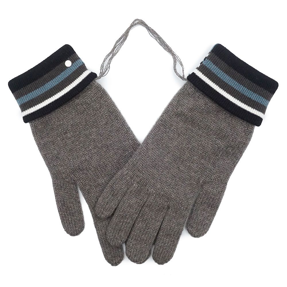 HERMES エルメス カシミヤ ニット手袋 グローブ L エルメス Hツイスト ニット カシミヤ 100％ グリ グレー 手袋 グローブ
