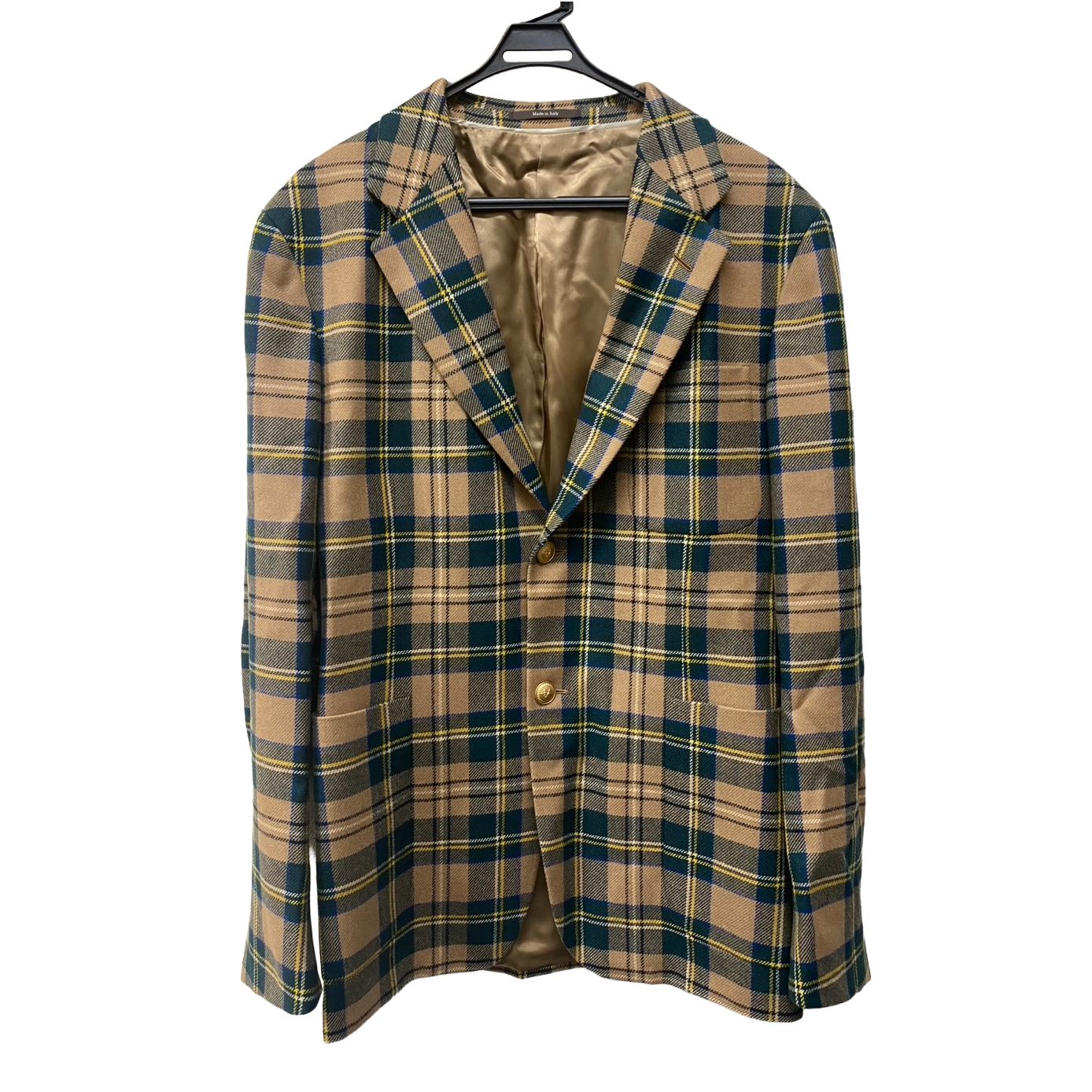 グッチ GUCCI テーラードジャケット カシミヤ チェック ブラウン 