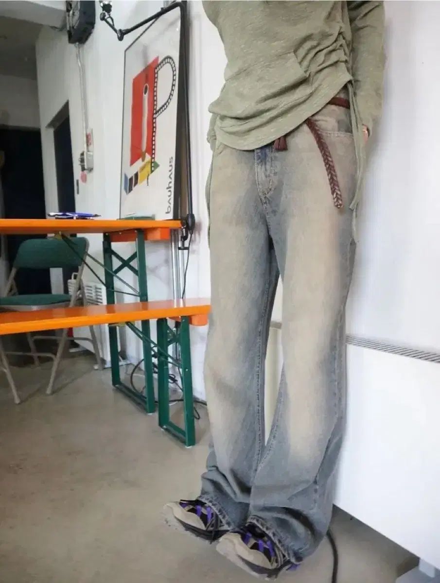 MORAEHOUSE bias washed jeans デニム