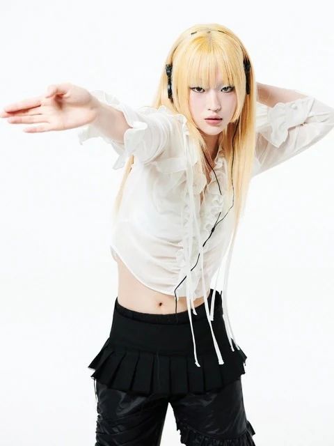 新品未使用【HOLY NUMBER 7】lace ruffle strap blouse