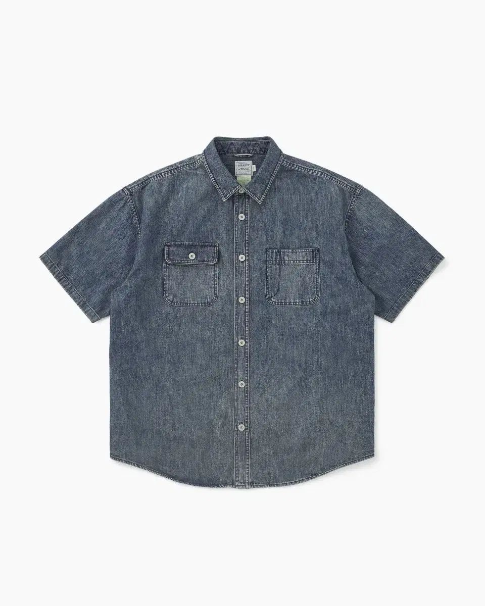 (xl)KITH(キス) カーキ 2p デニム 半袖 シャツ ダークブルー