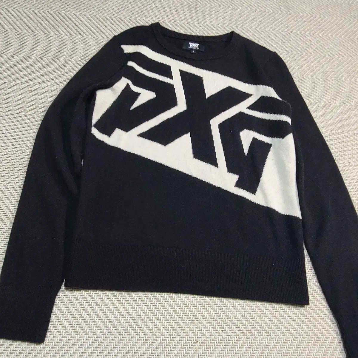 ゴルフ S) PXG ブラック & 白 ロゴ ニット ラウンド