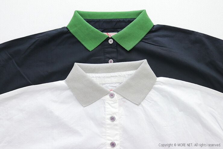 マオメイド mao made ひらひらVOILE 配色衿ニットポロプルオーバー 621312 コットン カットソー 半袖 レディース 2026春夏