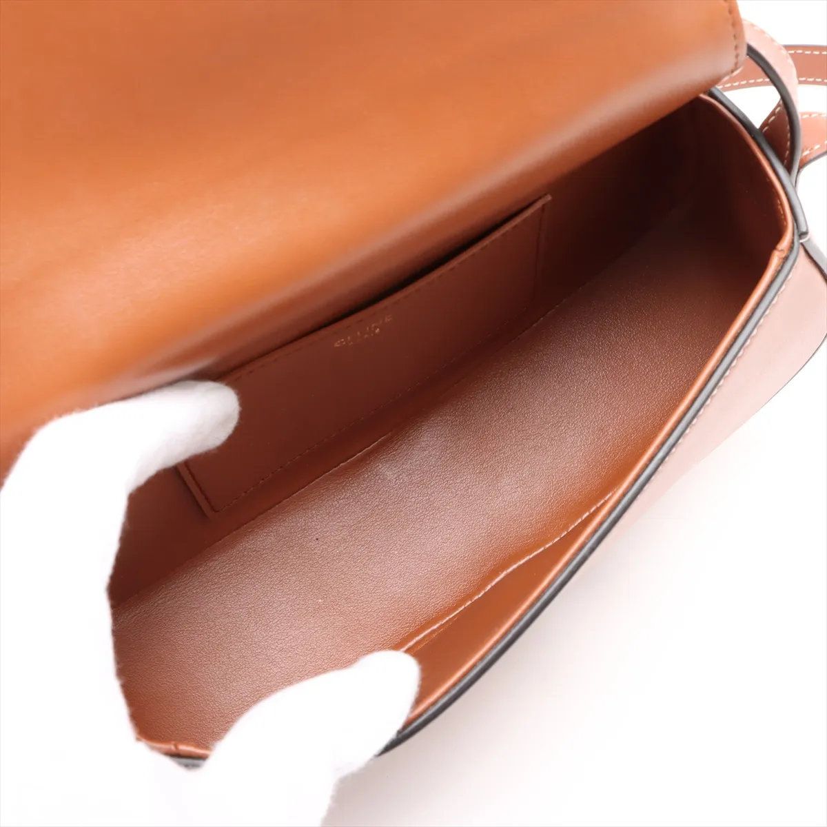 1円 未使用 セリーヌ タブゥ クラッチ レザー 2WAY ショルダーバッグ 斜め掛け ハンド 本革 ブラウン 茶色 レディース MMM DW51-10【中古】
