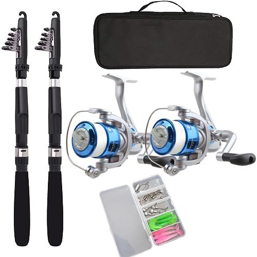 【新品】釣りセット 初心者 2本の2.1M釣り竿セットフィッシング 海釣りセット コンパクトロッド 入門セット スピニングリール 炭素ロッド 携帯便利 軽量 ルアーセット付き 収納バッグ付き 47937227