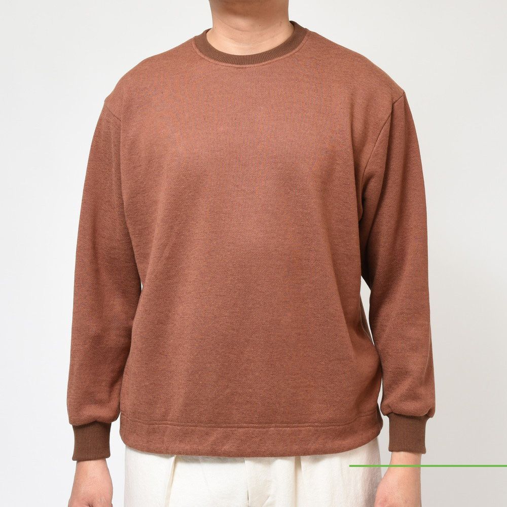 【40%OFF】46サイズ AMBELL(アンベル) コットンリネンクルーネックスウェット 00021(1) 12031400163 ブラウン 新品