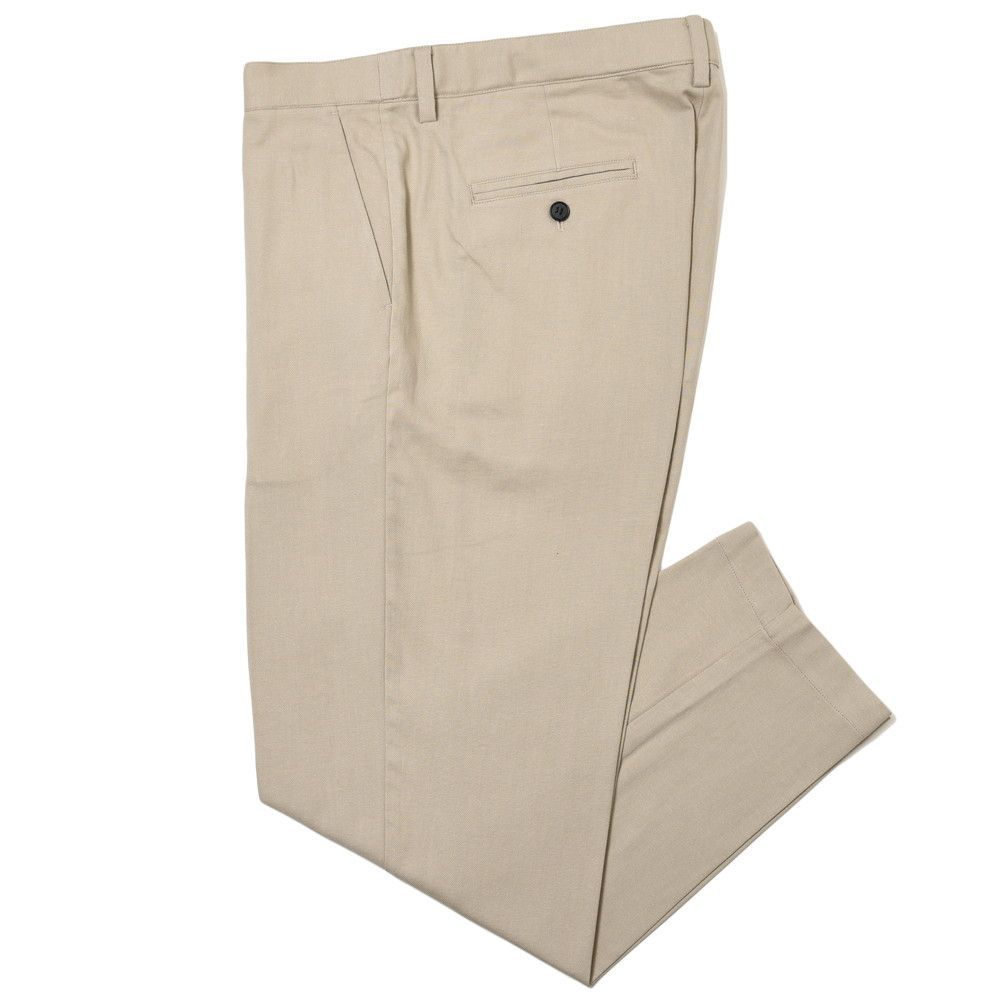 【40%OFF】Sサイズ balcone THROW（バルコーネ スロー） コットンシルクサージシャーリング1Pテーパードパンツ S01 13031400174 ベージュ 新品