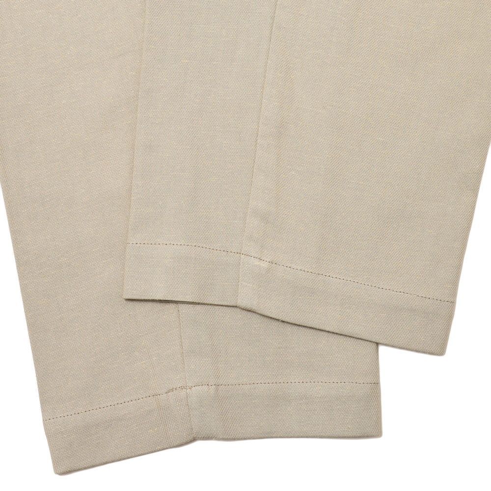 【40%OFF】Sサイズ balcone THROW（バルコーネ スロー） コットンシルクサージシャーリング1Pテーパードパンツ S01 13031400174 ベージュ 新品