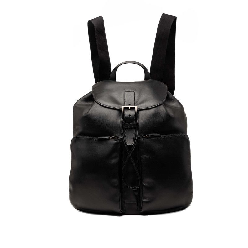 プラダ 三角ロゴプレート リュック デイパック バックパック 2VZ067 ブラック レザー レディース PRADA【1-0269396】