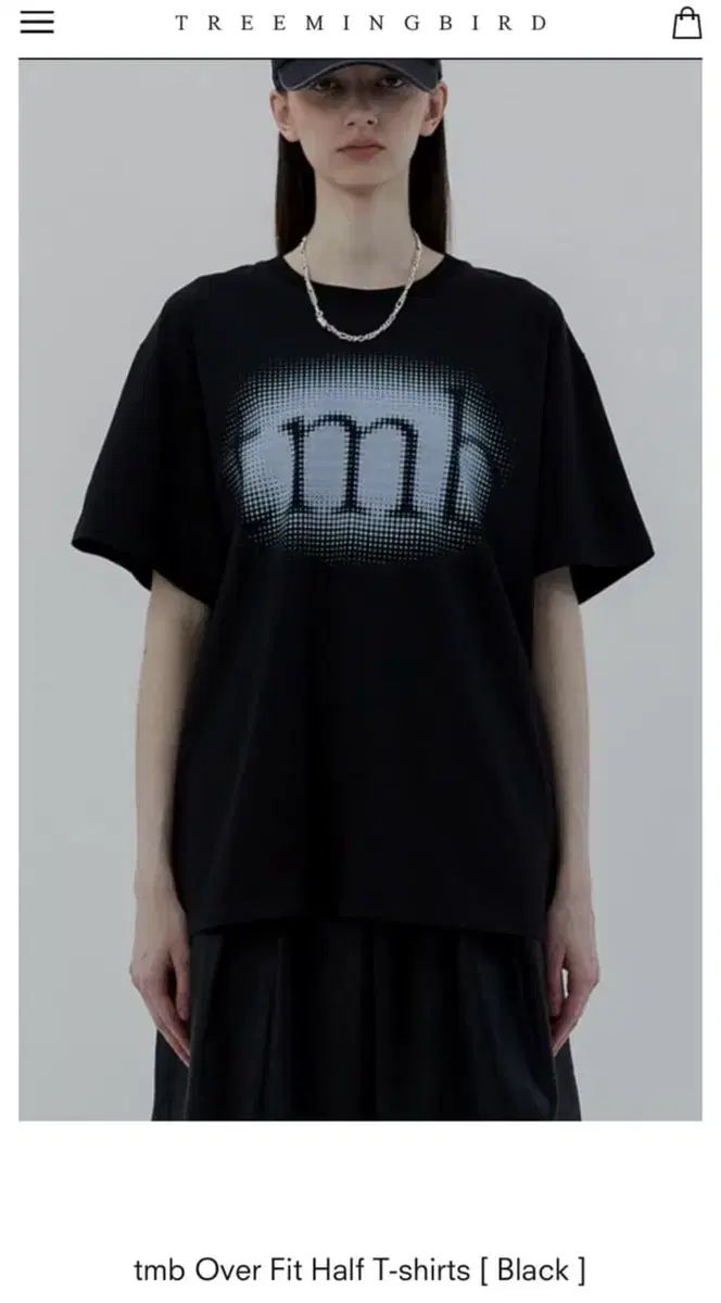 TREEMINGBIRD) tmb Over Fit Half T-Shirts BK F