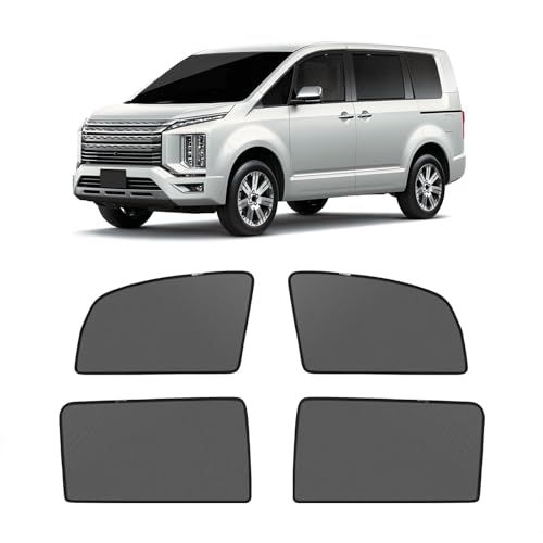 新型 三菱 デリカ D5 2019年-現行 メッシュカーテン マグネット式 遮光 換気 サイドバイザー 車用 Delica D5 CV系 サンシェード 車種専用設計 虫除け 折り畳み式 日除け アクセサリー カスタム パーツ 4枚AR