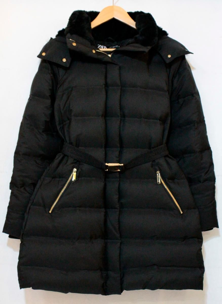 【中古】 ZARA BASIC レディースダウンジャケット M ZARA BASIC/WATER AND WIND PROTECTION/ダウンコート/M/黒 ブラック