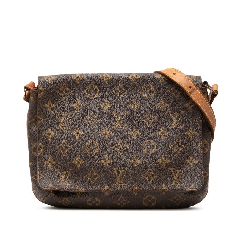 ルイ ヴィトン モノグラム ミュゼット タンゴ ショート ショルダーバッグ M51257 ブラウン PVC レザー レディース LOUIS VUITTON【1-0271312】