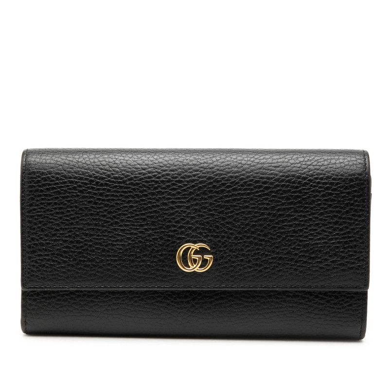 グッチ GGマーモント 長財布 456116 ブラック レザー レディース GUCCI【1-0271326】