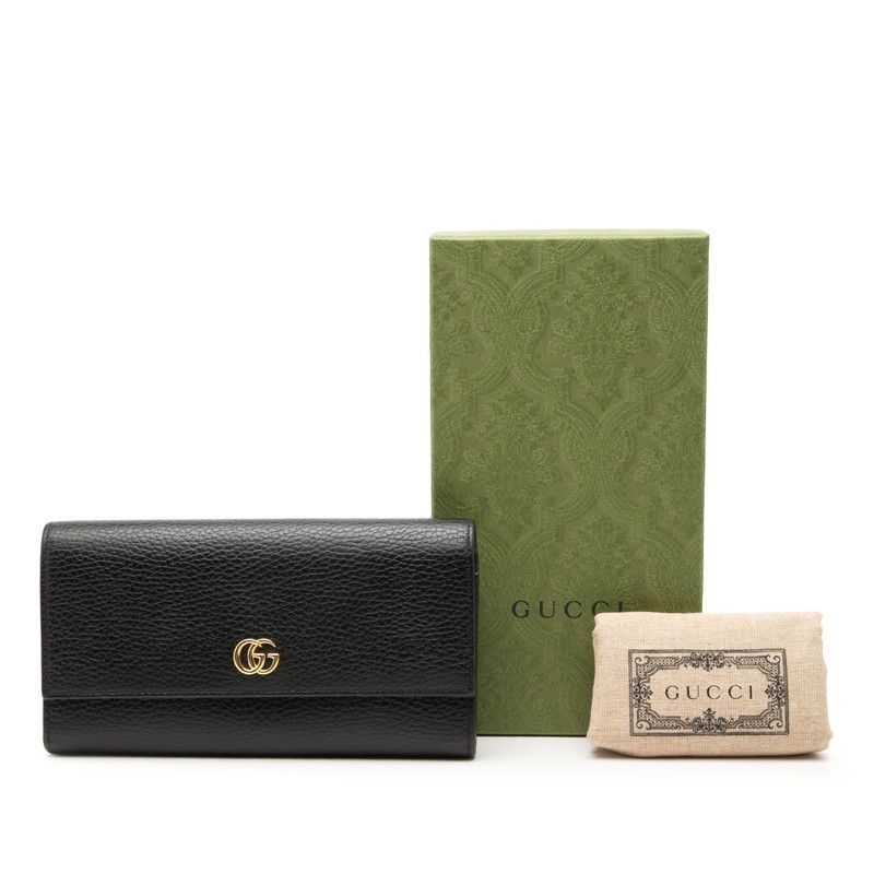 グッチ GGマーモント 長財布 456116 ブラック レザー レディース GUCCI【1-0271326】 グッチ GGマーモント 長財布 456116 ブラック レザー レディース GUCCI【1-0271326】