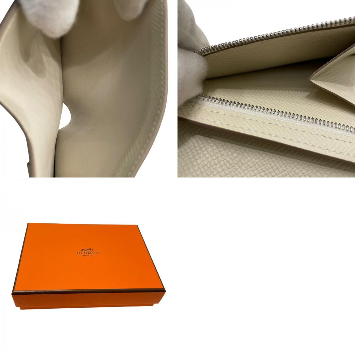 エルメス HERMES ベアンコンパクト W刻印 クレ シルバー金具 エプソン ユニセックス 二つ折り財布 エルメス HERMES ベアンコンパクト W刻印 クレ シルバー金具 エプソン ユニセックス 二つ折り財布