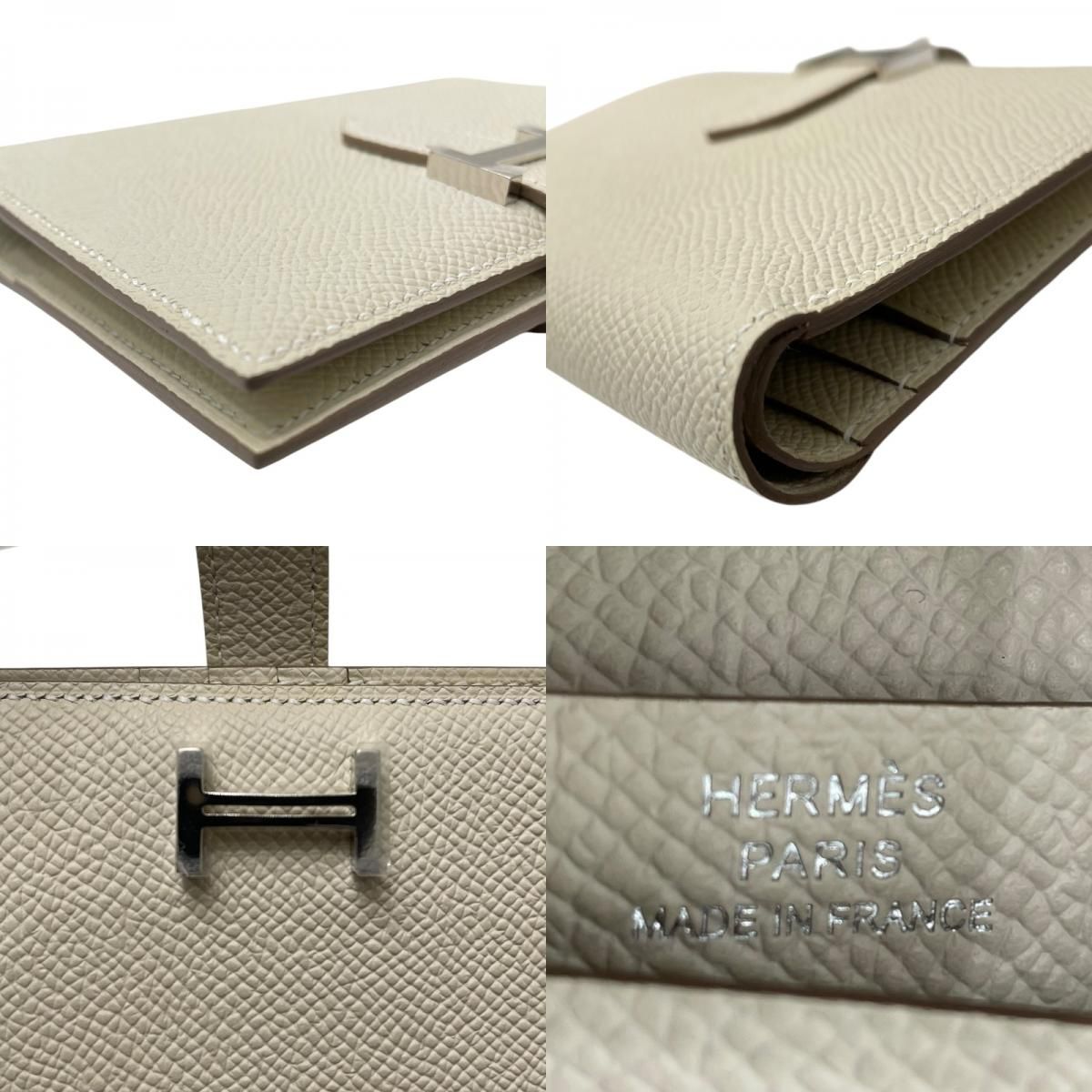 エルメス HERMES ベアンコンパクト W刻印 クレ シルバー金具 エプソン ユニセックス 二つ折り財布 エルメス HERMES ベアンコンパクト W刻印 クレ シルバー金具 エプソン ユニセックス 二つ折り財布