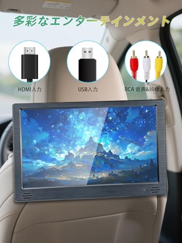 【公式】SAKUKA ヘッドレストモニター Android TV 搭載 Bluetooth接続 ミラーリング対応 スマートリアモニター 11.6インチ大画面 後部座席 モニター 車載 hdmi/av/usb入力 日本語説明書付き 一年保証 G 52d5d8e9