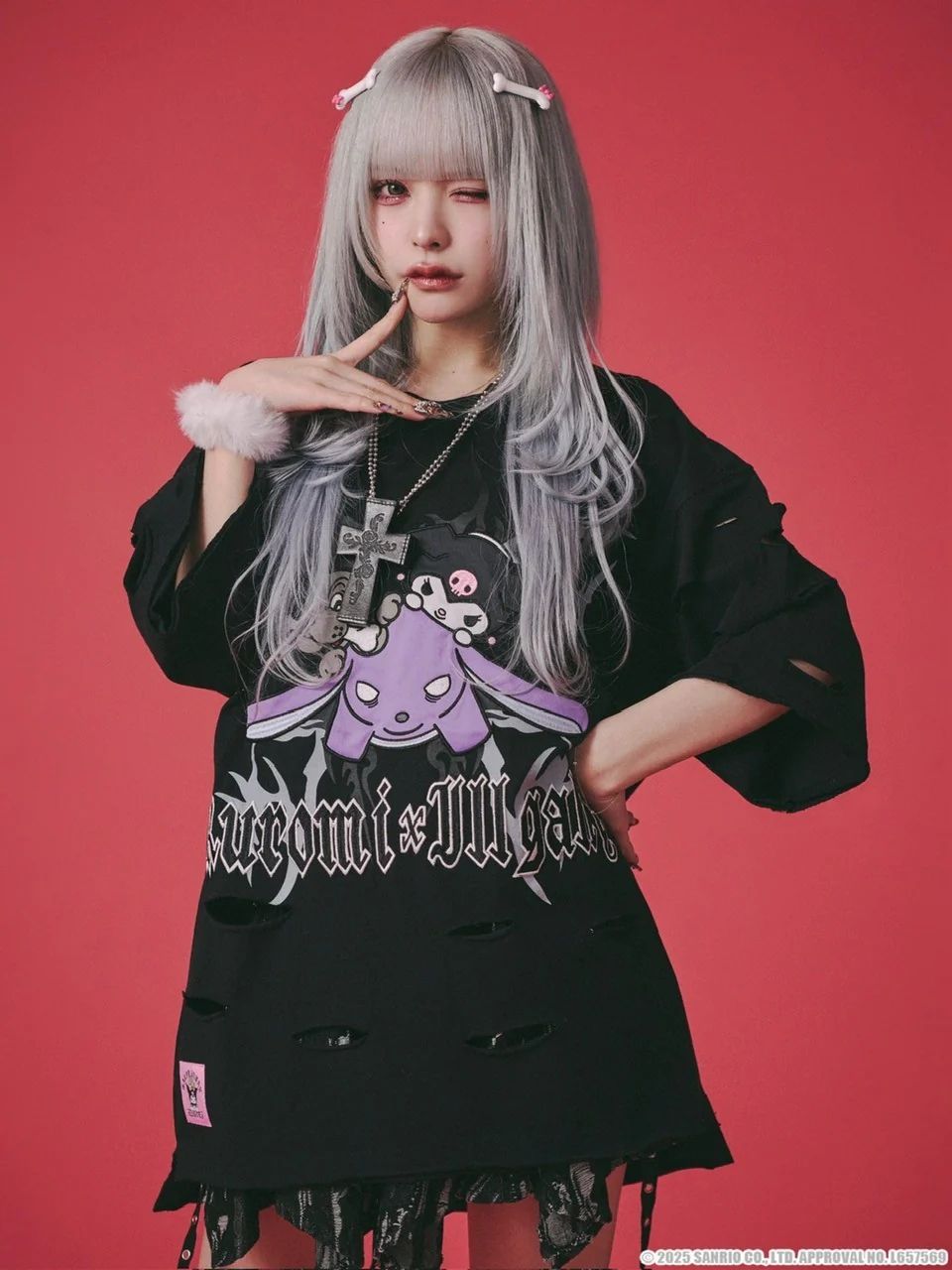 新品未使用【GALFY×KUROMI】イルガルフィーボロボロ半袖TEE