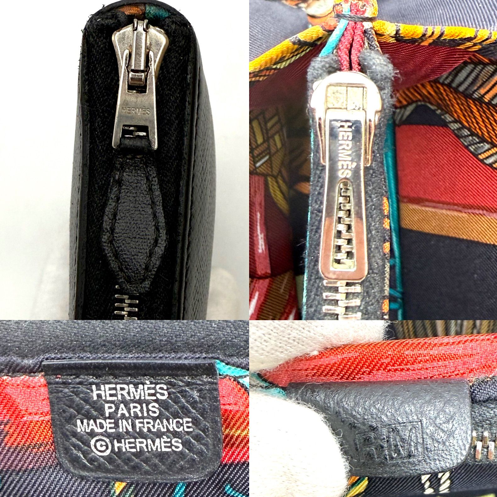 エルメスHERMESアザップ シルクイン 長財布 ブラック - メルカリ