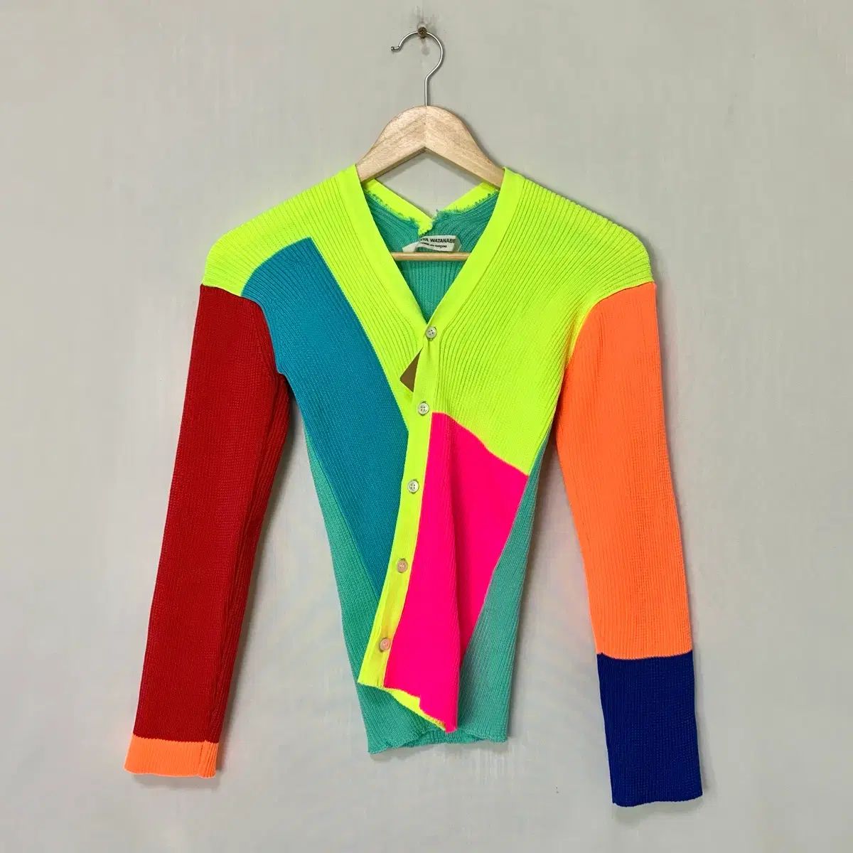 JUNYA WATANABE MAN(ジュンヤワタナベマン) X COMME des GARCONS(コム・デ・ギャルソン) ゴージ マルチ COLOR ブロック カーディガン 日本 ヴィンテージ ユニーク