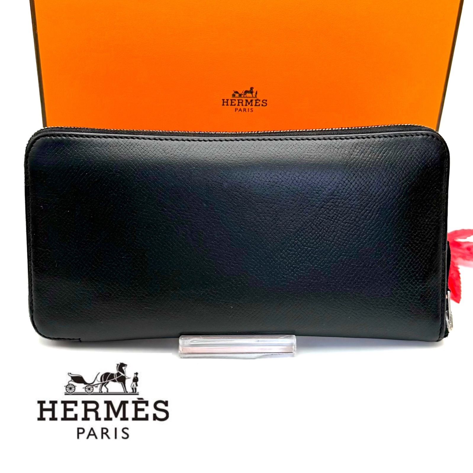 エルメスHERMESアザップ シルクイン 長財布 ブラック