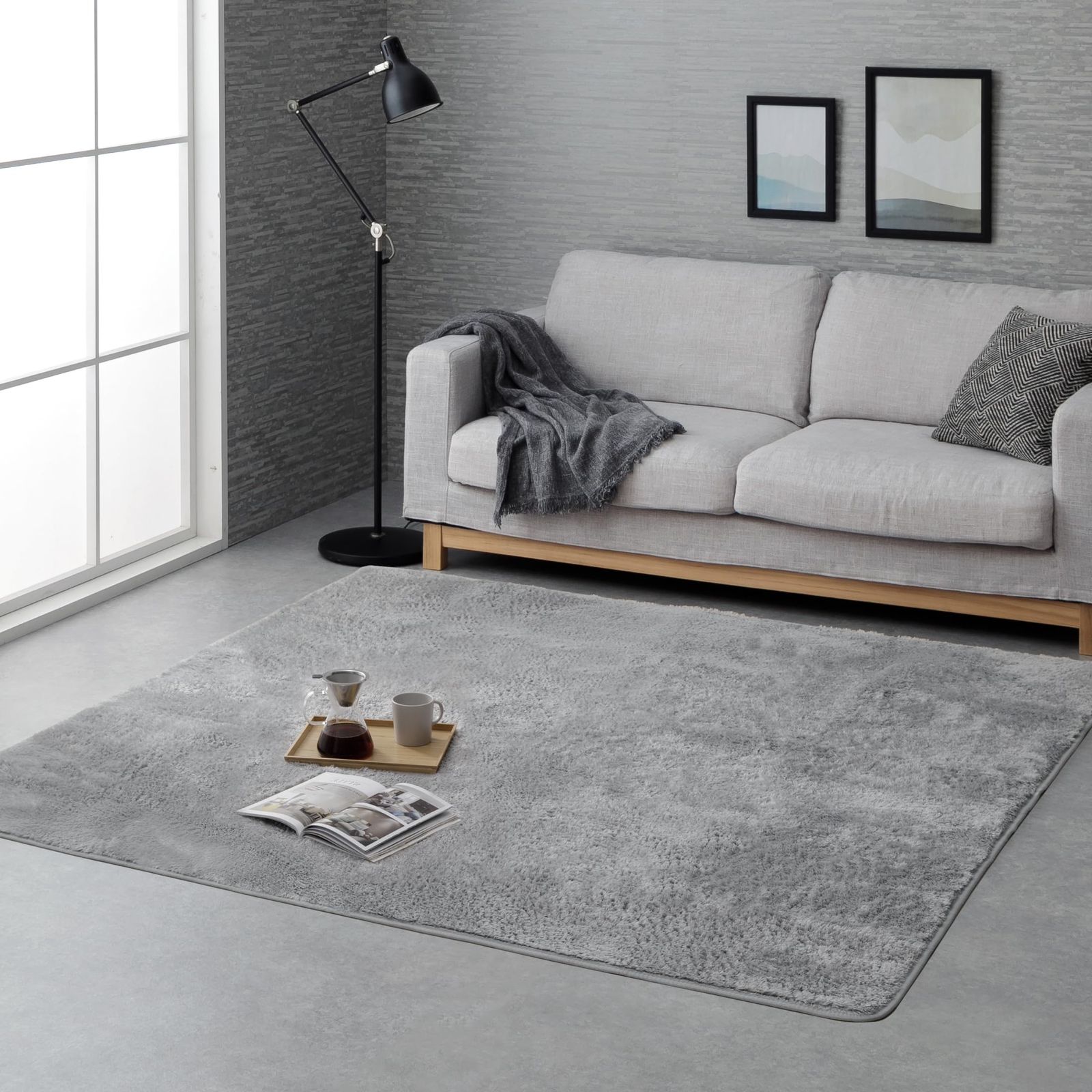 新品 イケヒコ ラグ シャギーラグ 洗える ランス 約180×240cm グレー 3畳 長方形 オールシーズン ホットカーペット・床暖房対応 おしゃれ #1281650131303