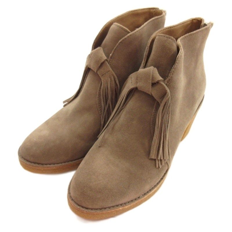 アグ UGG ショートブーツ フリンジ グレージュ 25cm ■GY74