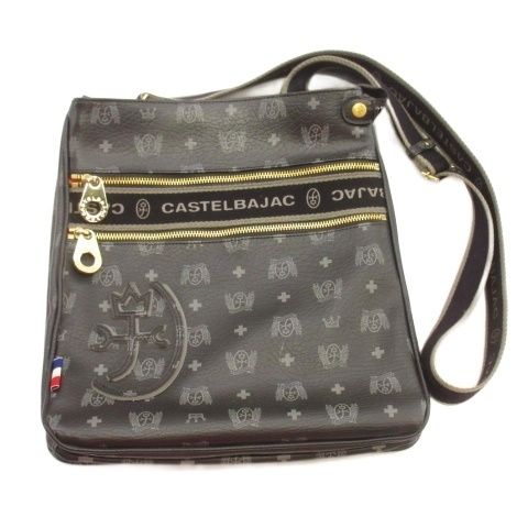 【美品】カステルバジャック ショルダーバッグ 総柄 ブラック カステルバジャック CASTELBAJAC ショルダーバッグ 総柄 ブラック