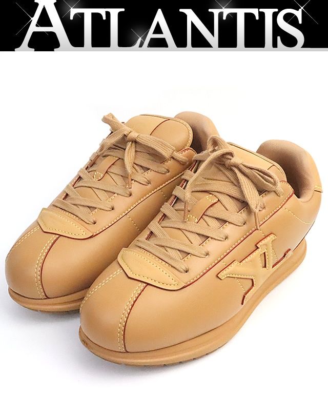 【広尾店】 美品 ルイヴィトン Louis Vuitton バターソフト スニーカー メンズ ベージュ GO 0255 size7 【19247】
