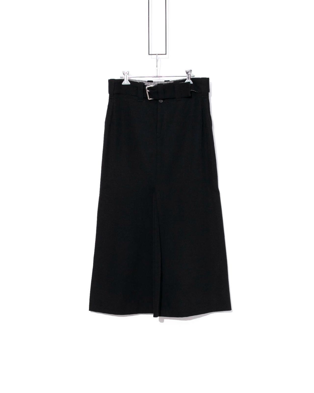 Yohji Yamamoto FEMME　ヨウジヤマモト ファム　ウールバック3DポケットベルテッドスカートFU-S04-103