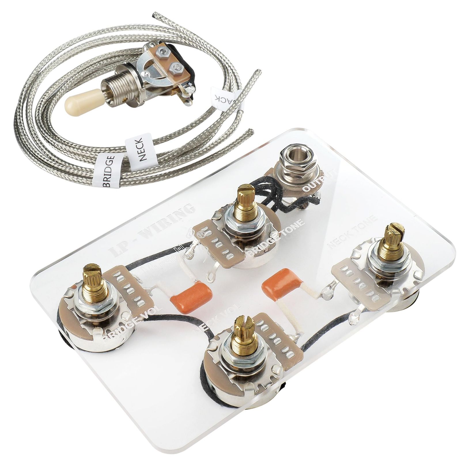 新品 Musiclily Pro LPスタンダードヴィンテージ50s 配線済み配線キットレスポールエレキギター用 ニッケルスイッチ
