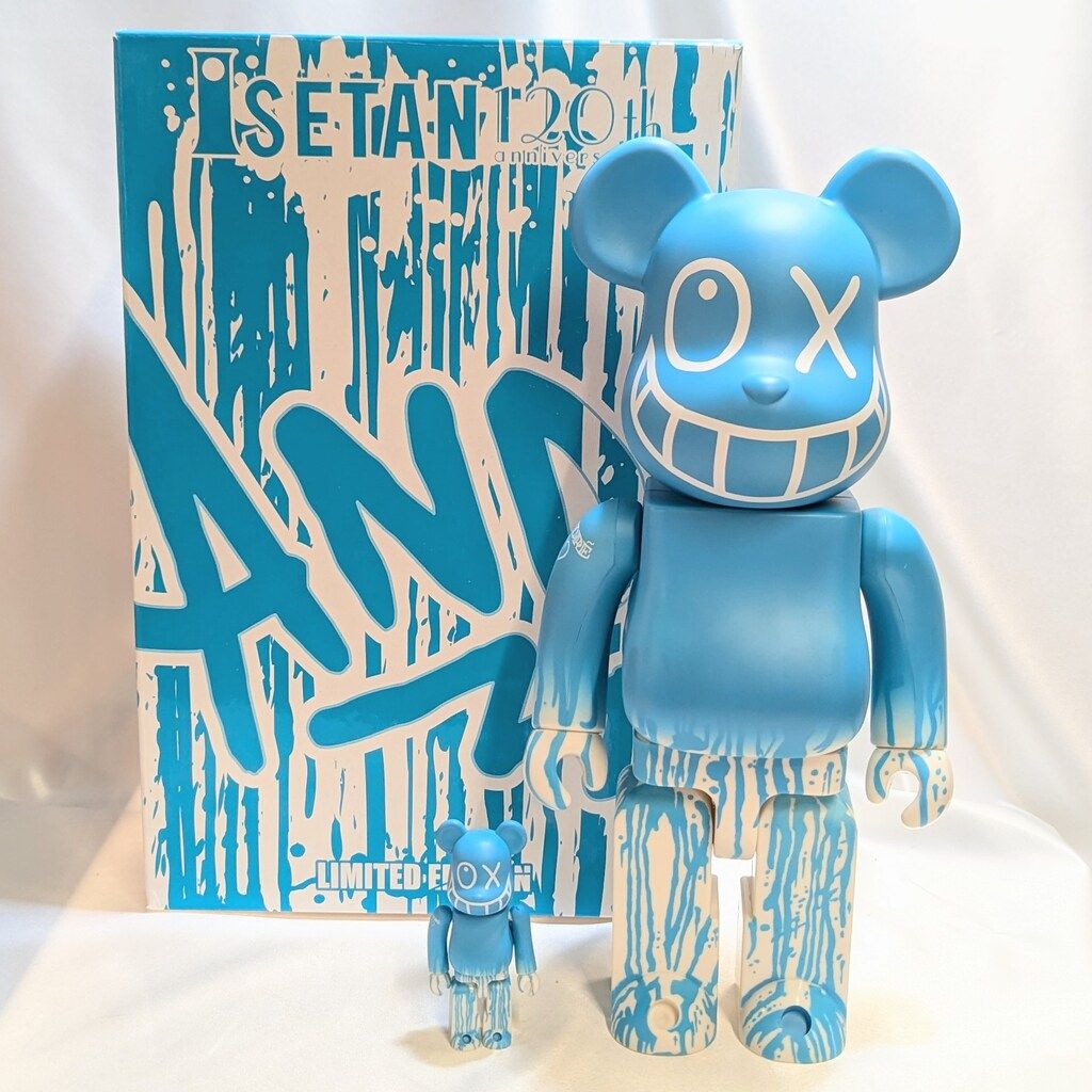 MEDICOMTOY BE@RBRICK ANDRE ISETAN限定・水色 100+400%