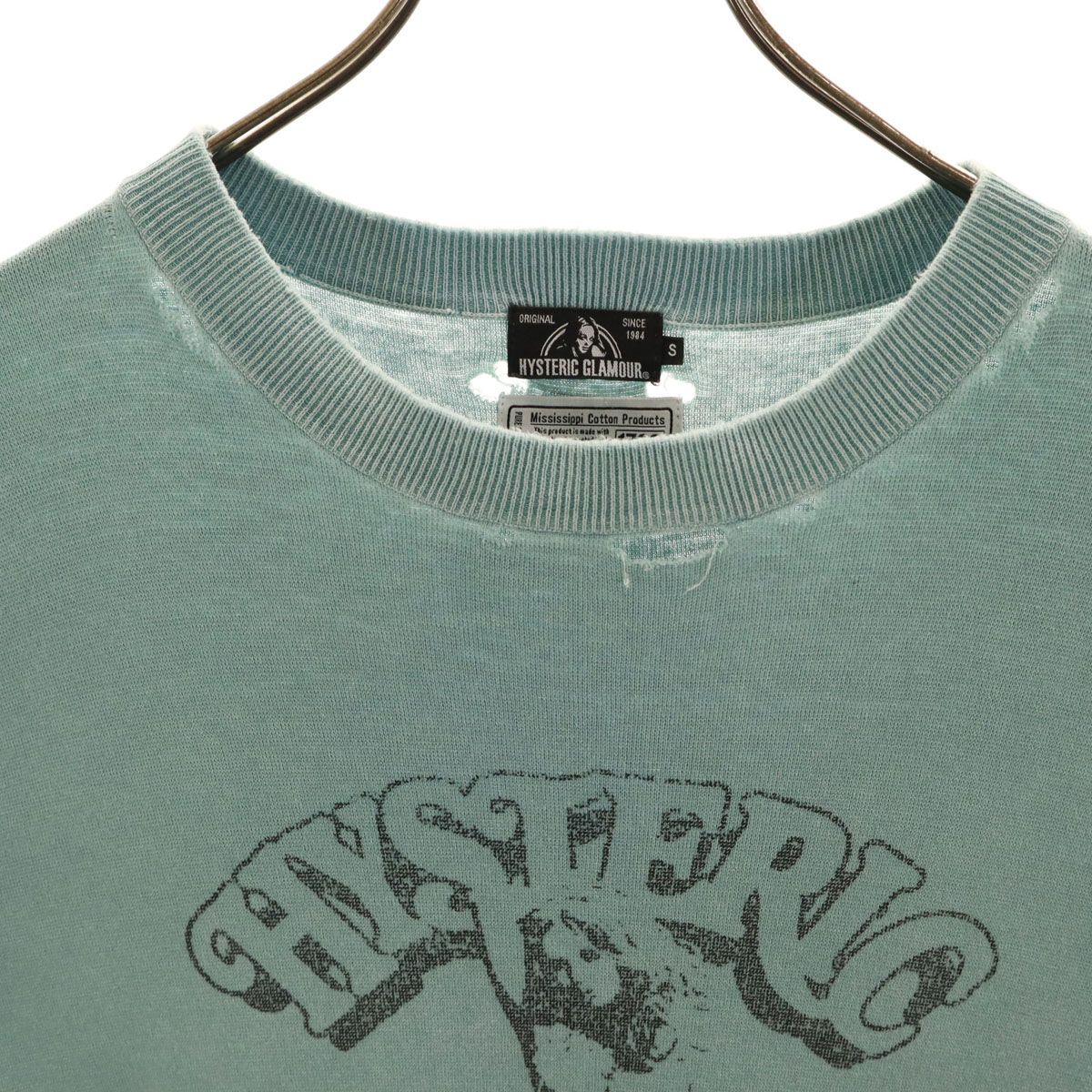 HYSTERIC GLAMOUR ヒステリックグラマー 半袖 サマー ニット S ブルー 
