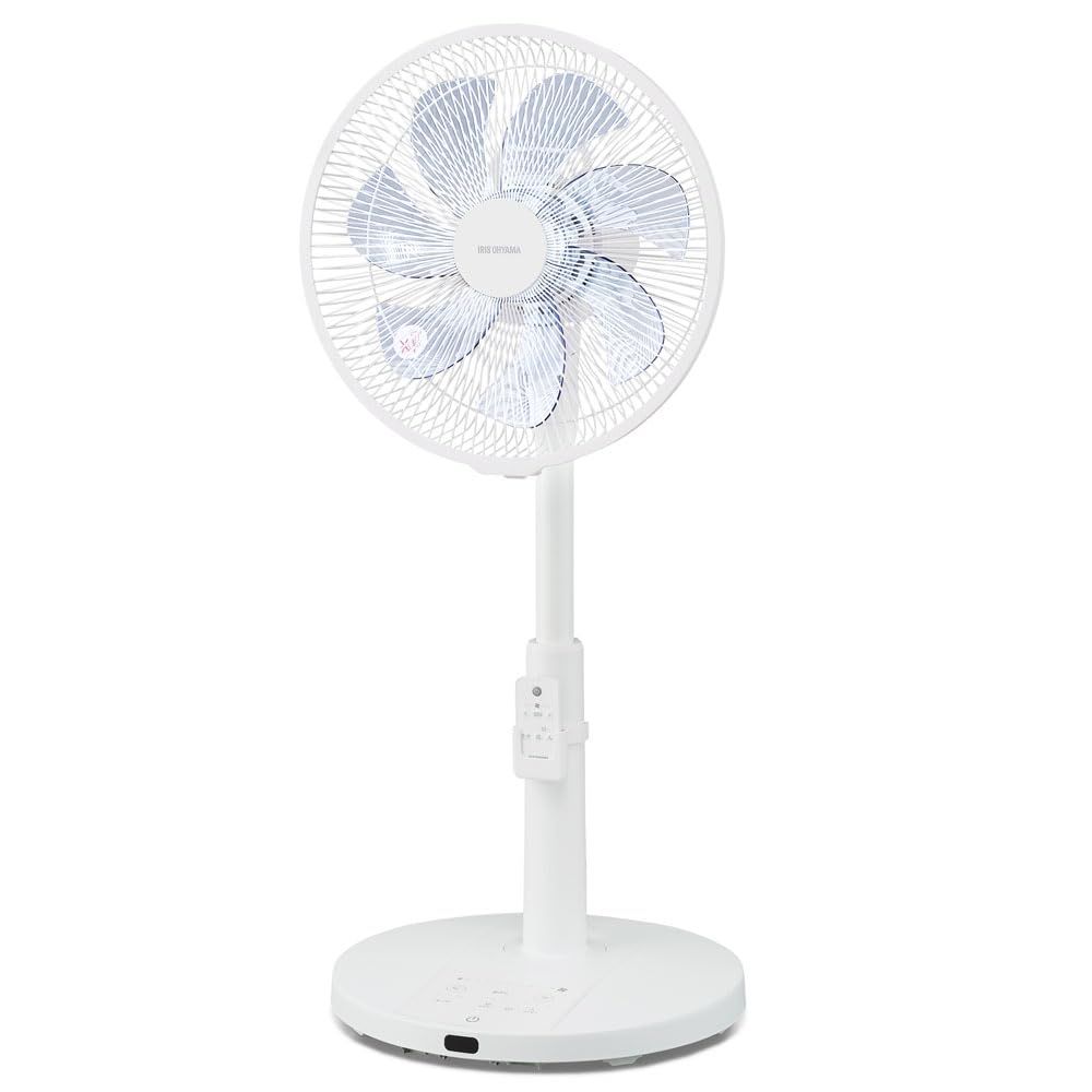【節電対策】 アイリスオーヤマ 扇風機 静音 DCモーター 左右首振り リモコン付き 風量9段階 7枚羽根 LFD-307L-W ホワイトe 682dd1db