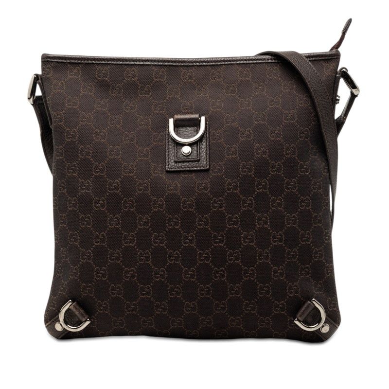 グッチ GGキャンバス アビー 斜め掛け ショルダーバッグ 268642 ブラウン キャンバス レザー レディース GUCCI【1-0268088】