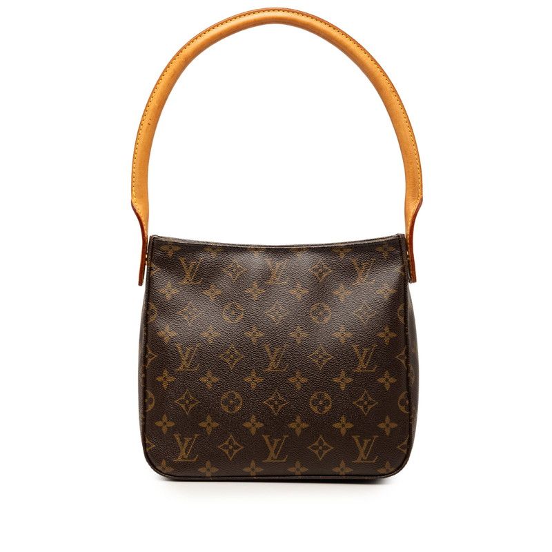 ルイ ヴィトン モノグラム ルーピングMM ショルダーバッグ ハンドバッグ M51146 ブラウン PVC レザー レディース LOUIS VUITTON【1-0267294】