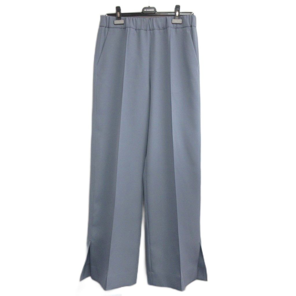 ジルサンダー JIL SANDER 美品 23SS スラックス パンツ ウール フロントプリーツ 38ブルーグレー