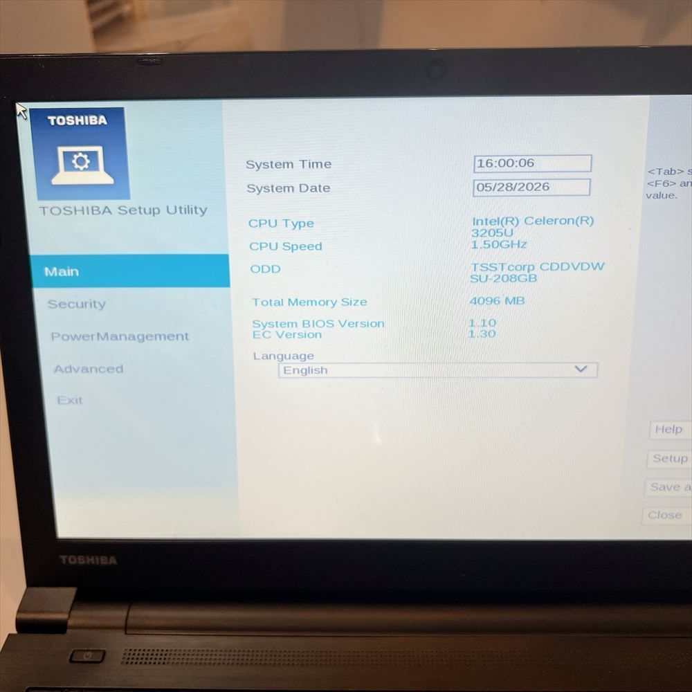 ジャンクPC】 TOSHIBA Dynabook Satellite B35/R ノートPC メモリ4GB