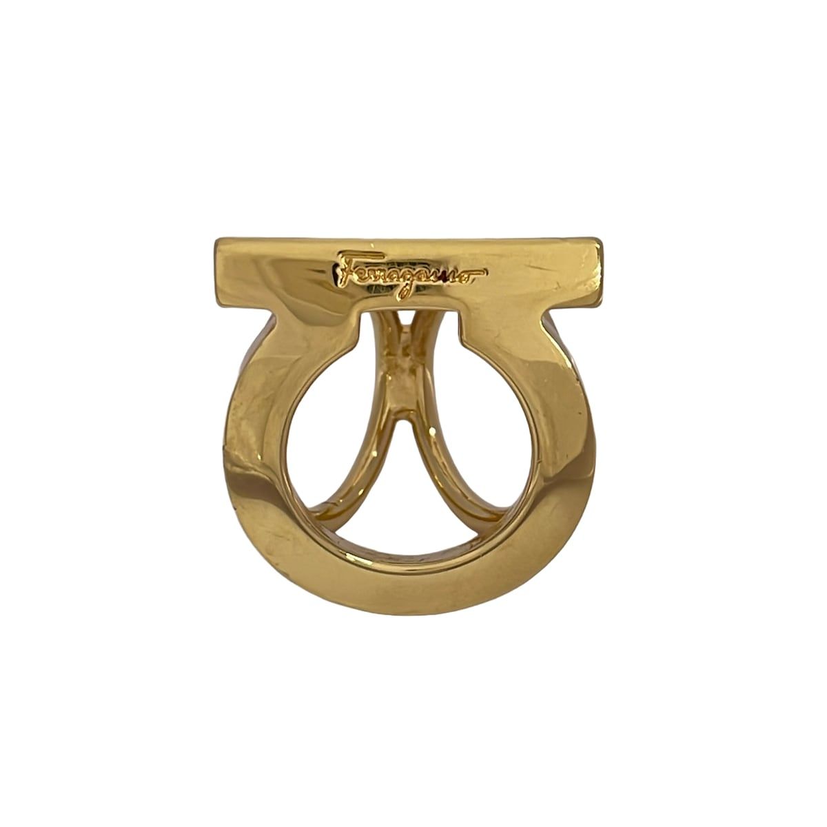 FERRAGAMO/SalvatoreFerragamo(サルバトーレフェラガモ) スカーフリング美品 - ゴールド ガンチーニ