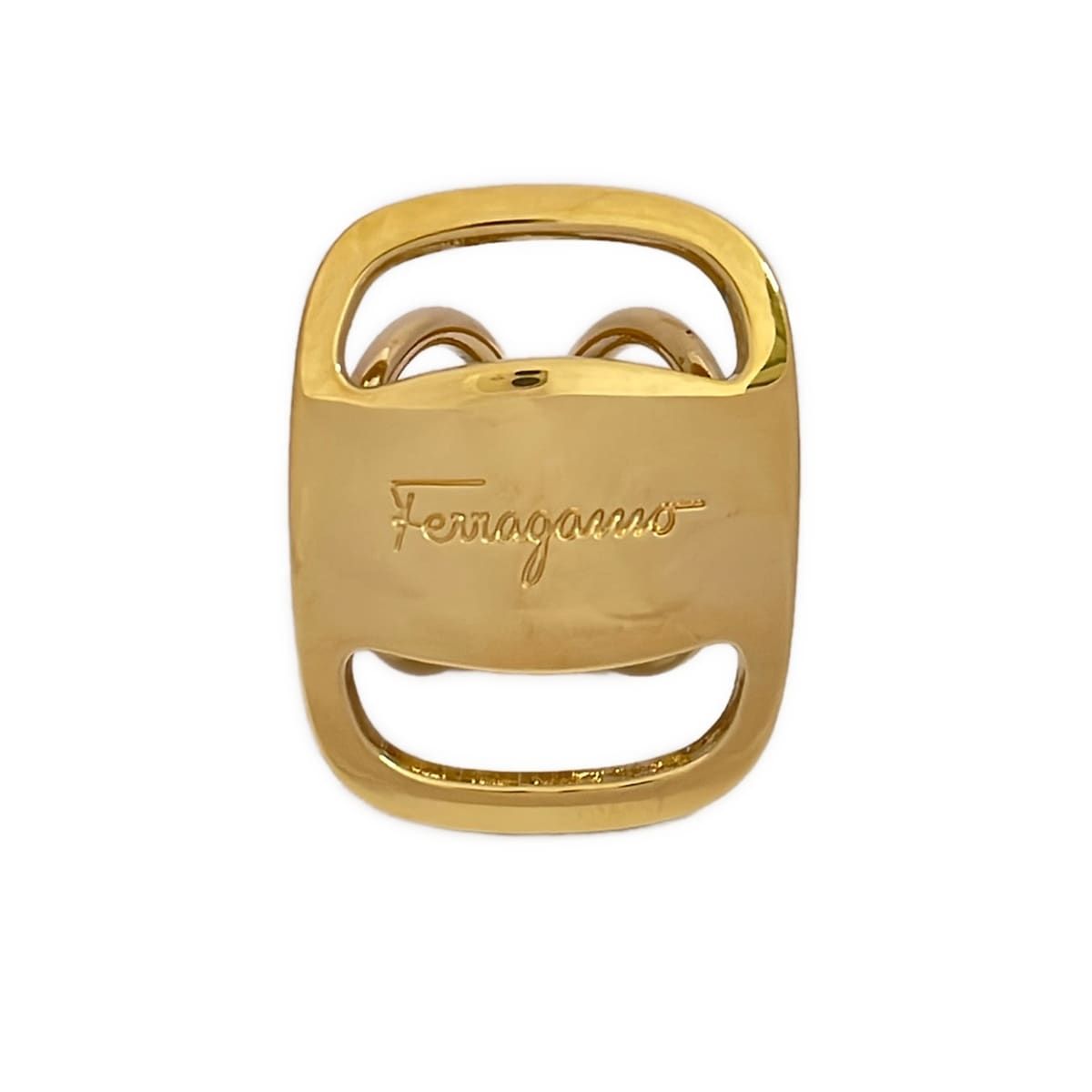 FERRAGAMO/SalvatoreFerragamo(サルバトーレフェラガモ) スカーフリング美品 - ゴールド ヴァラ