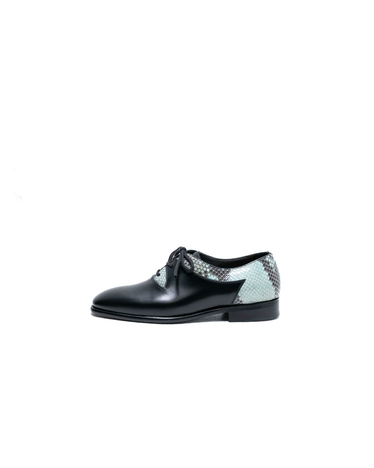 F.LLI Giacometti　フラテッリジャコメッティ　FUXIA ANILOU NERO+PITONE TURCHESE　箱ありFG643.0043アイレットオックスフォードシューズ　Size:39
