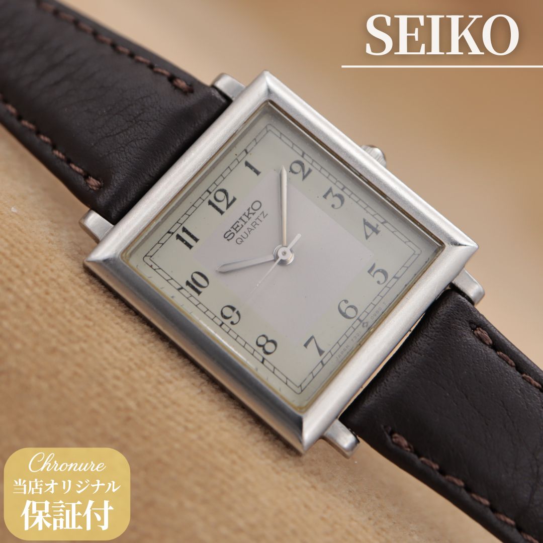 セイコー 7321-5540 SEIKO QUARTZ クォーツ スクエア 角型 レザー アラビア レディース ヴィンテージ 腕時計 23.5mm 1984年製 電池交換済 【６ヶ月保証】 CH502