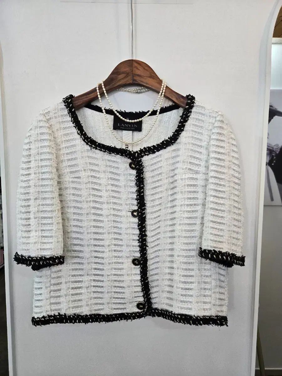 LANVIN ランバン ツイード ジャケット 白 黒