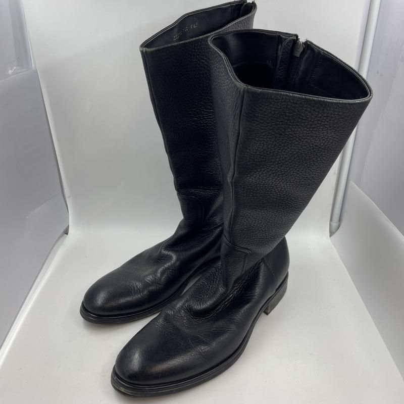 【中古】GIORGIO ARMANI バックジップ ロングブーツ ブラック 44 ジョルジオアルマーニ[24]