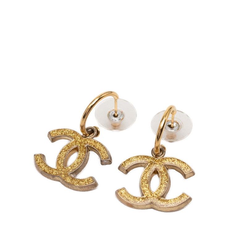 シャネル ココマーク ラメ スウィング ピアス 05A刻印 ゴールド メッキ レディース CHANEL【1-0271429】
