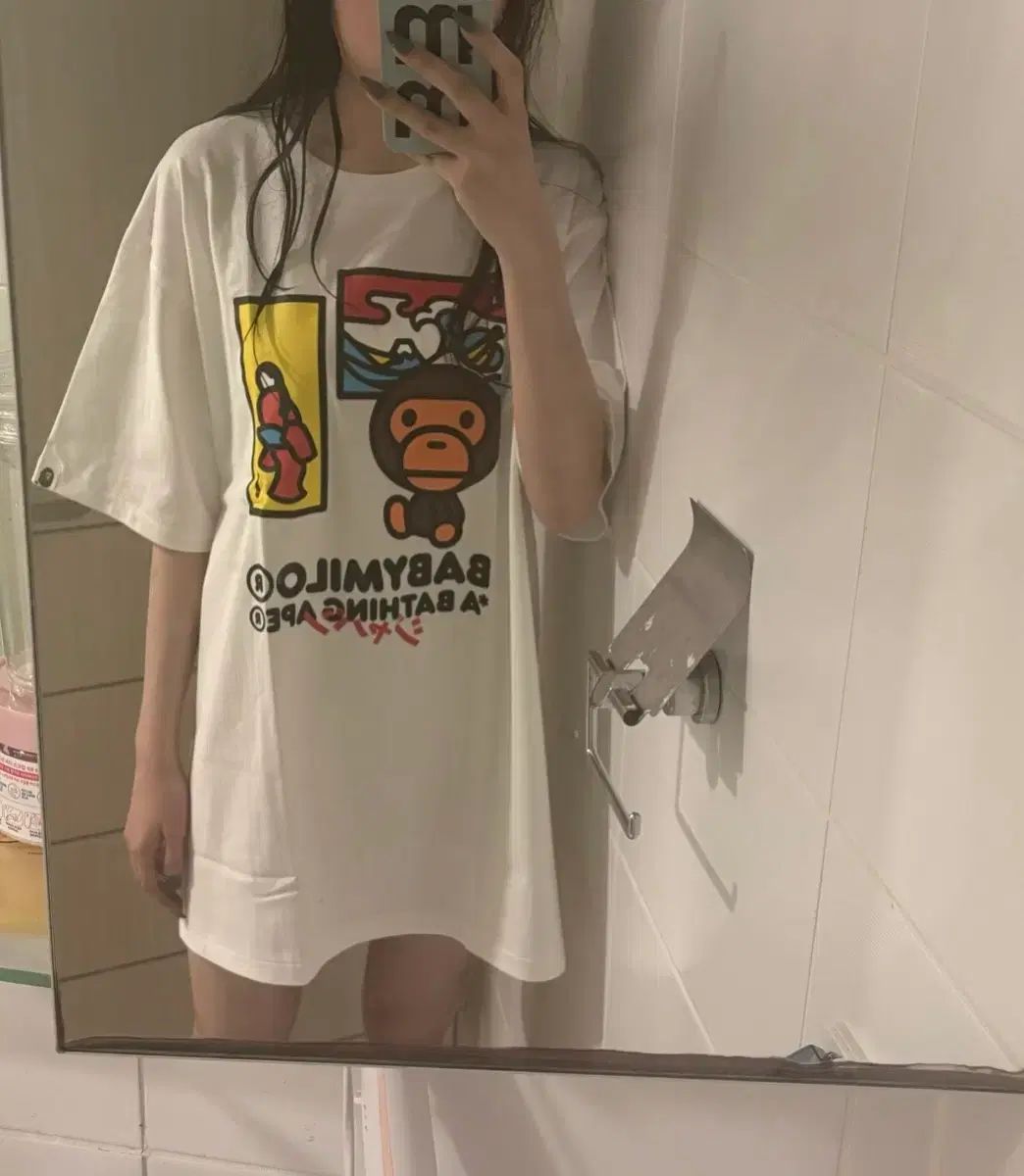 A BATHING APE®︎ ジャパン アート ベイビー Tシャツ 白 XL