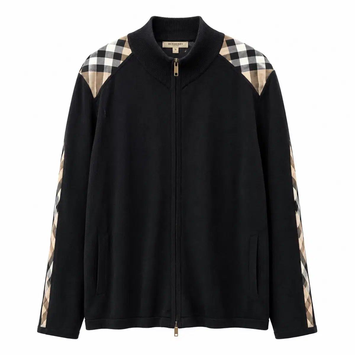 BURBERRY コットン ブレンド チェック トラック ジャケット XL