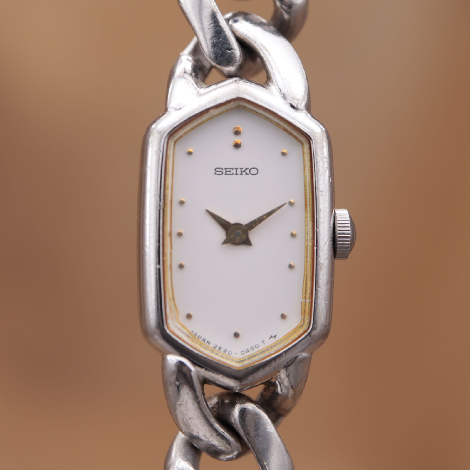 セイコー 2E20-5360 SEIKO クォーツ チェーン ヘキサゴン レディース