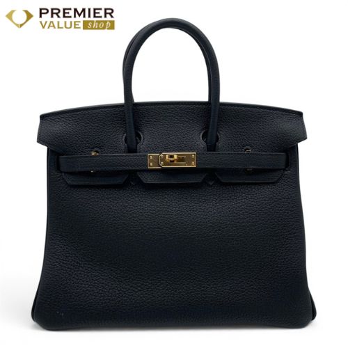 エルメス バーキン25 ノワール トゴ ピンクゴールド金具 C刻印